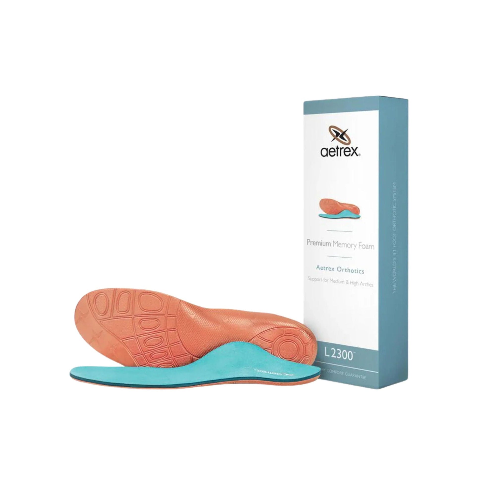 Aetrex Men's Premium Memory Foam Medium to High Arch Orthotics - Blue by Lenny's Shoe & Apparel