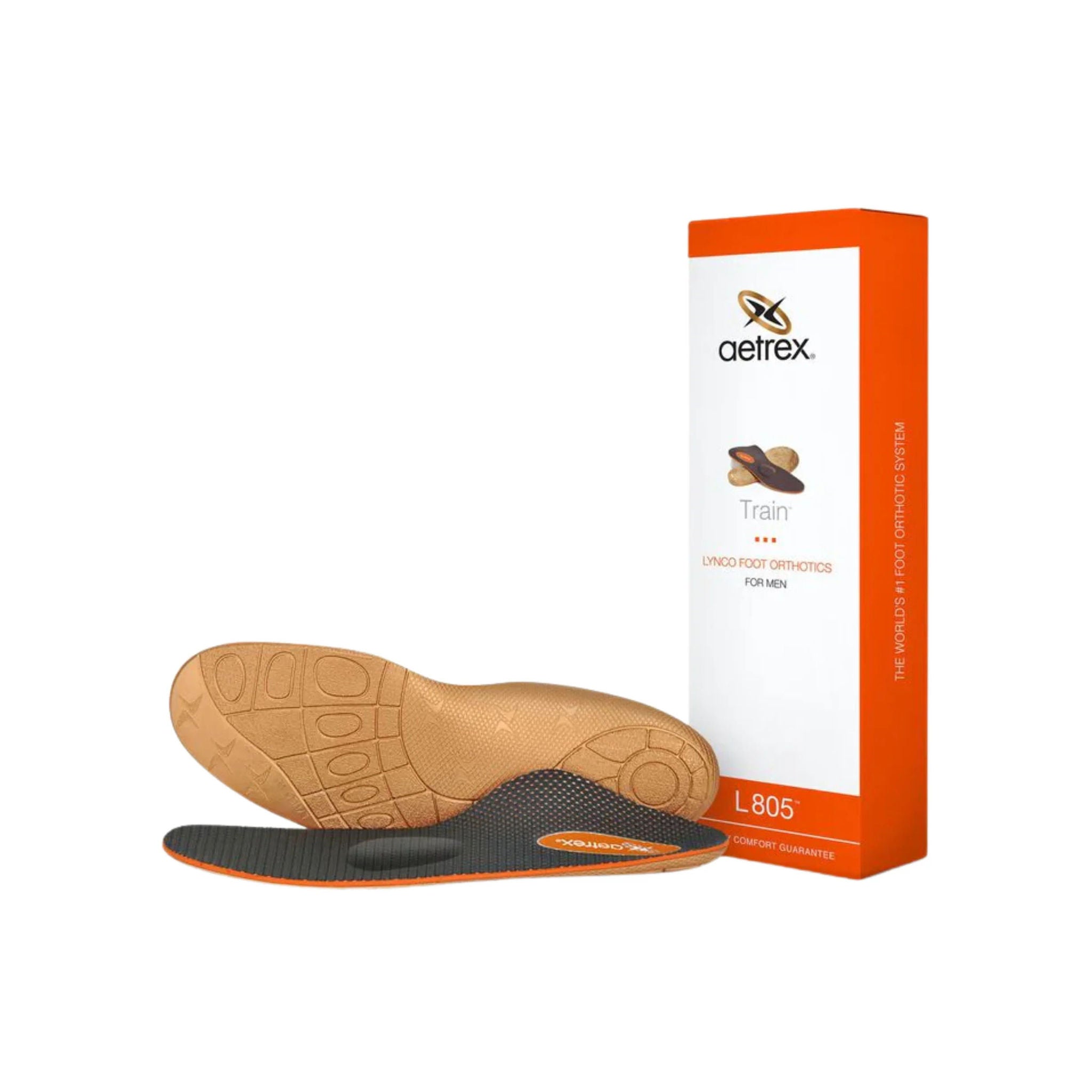 Aetrex Men's Train Medium to High Arch With Metatarsal Support Orthotics - Orange by Lenny's Shoe & Apparel