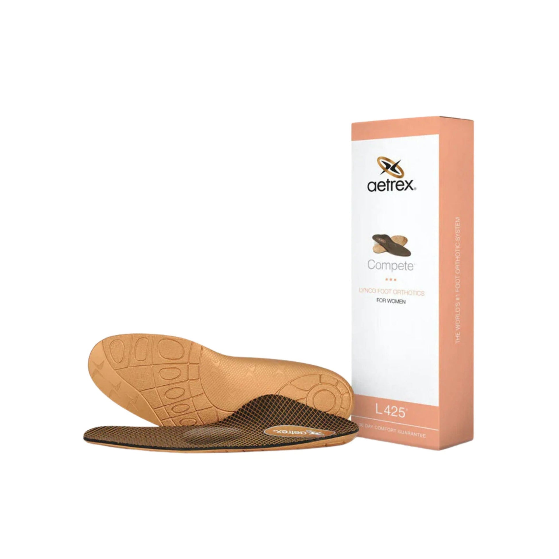 Aetrex Women's Compete Posted With Metatarsal Support Orthotics - Peach by Lenny's Shoe & Apparel
