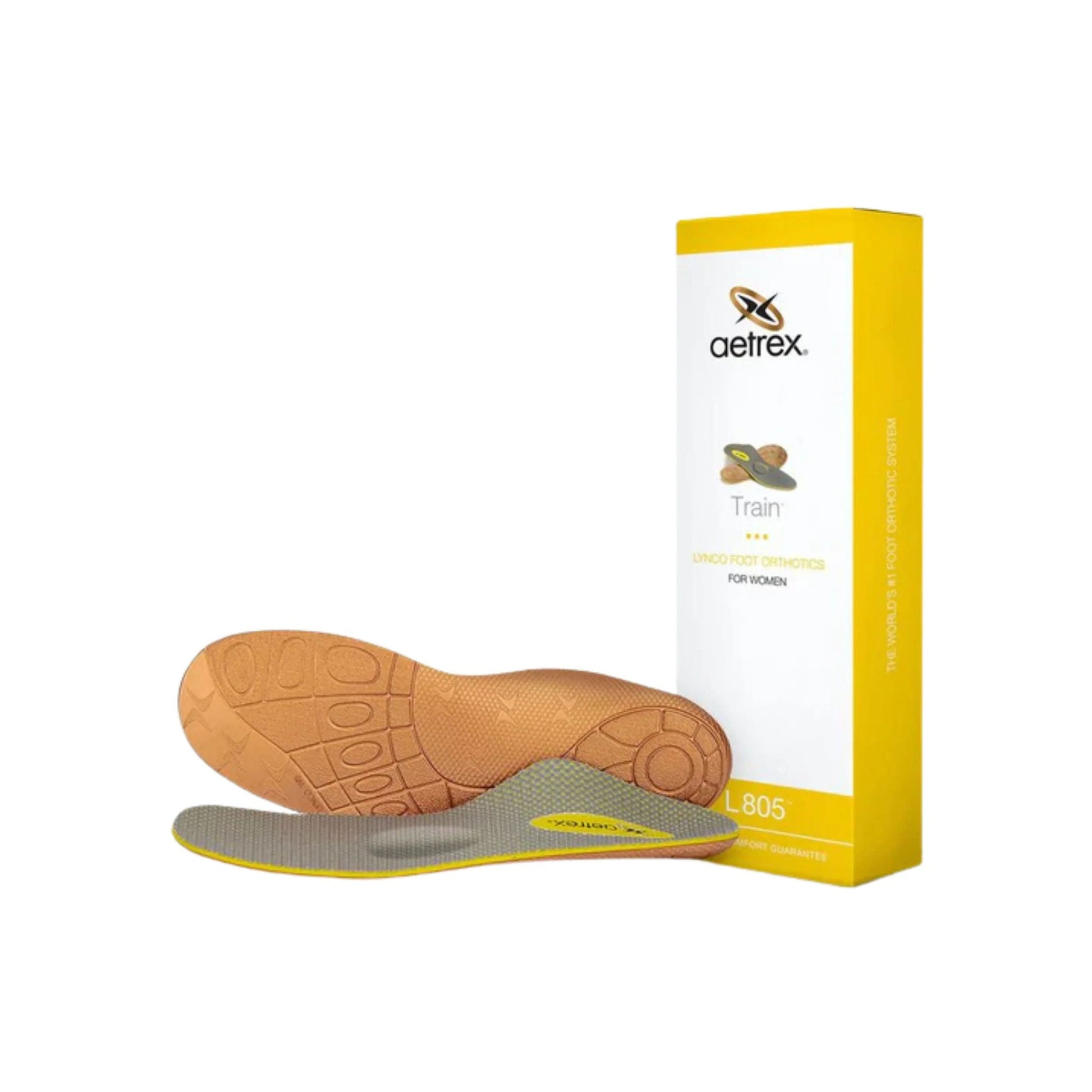 Aetrex Women's Train Medium to High Arch With Metatarsal Support Orthotics - Yellow by Lenny's Shoe & Apparel