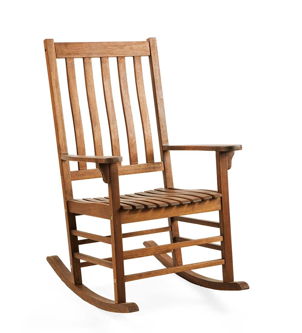 Slatted Eucalyptus Wood Rocker - Natural Stain by Homeportonline