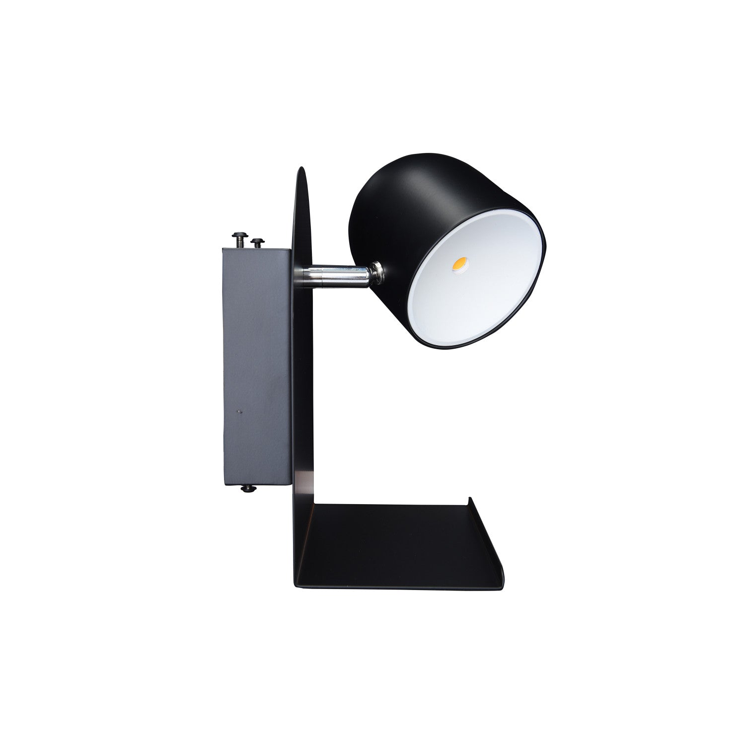 Lamp Wall Sconce With Shelf and USB Port Black Metal by Homeportonline