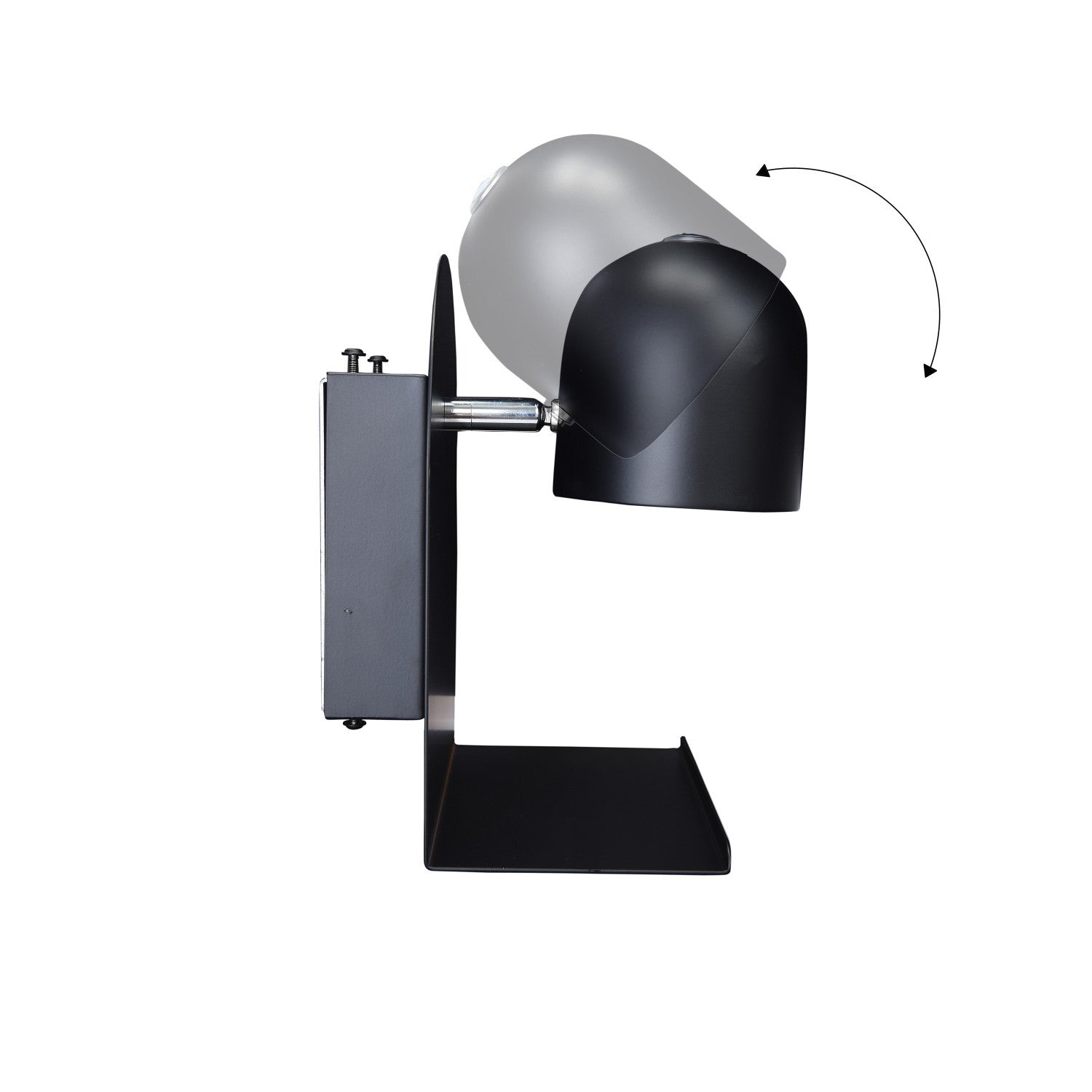 Lamp Wall Sconce With Shelf and USB Port Black Metal by Homeportonline