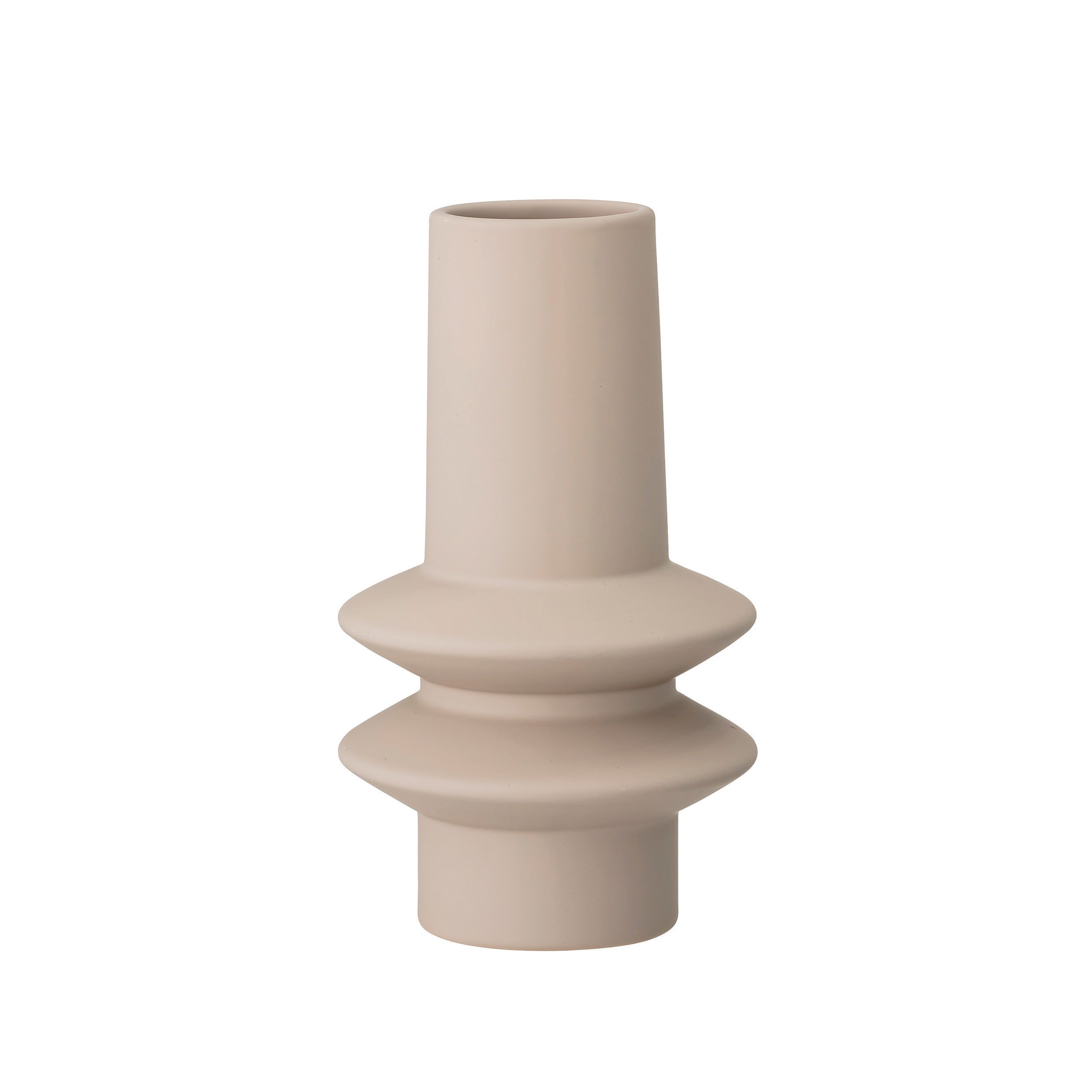 Vase Stoneware Matte Finish Taupe by Homeportonline