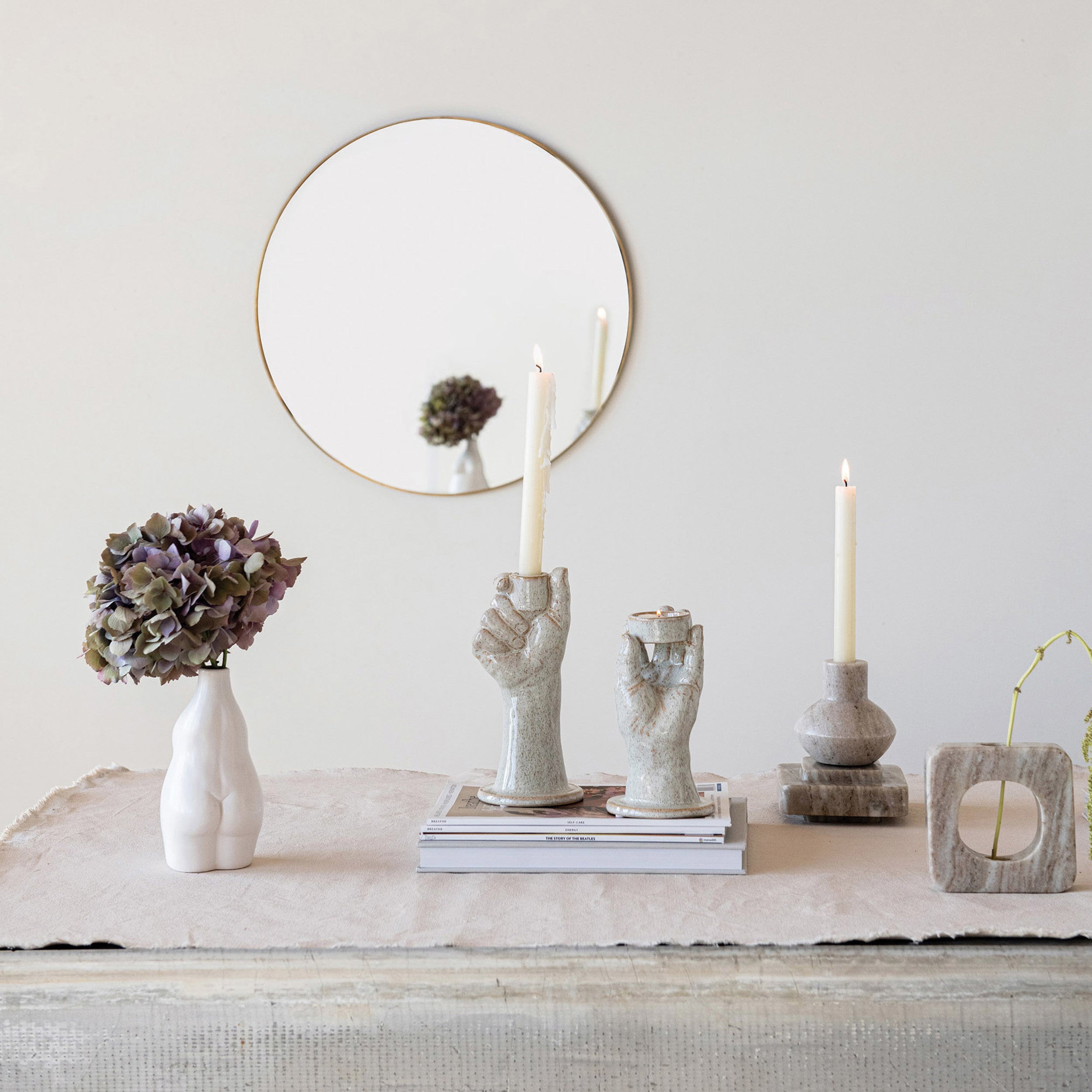 Vase Stoneware Womanly Body White by Homeportonline