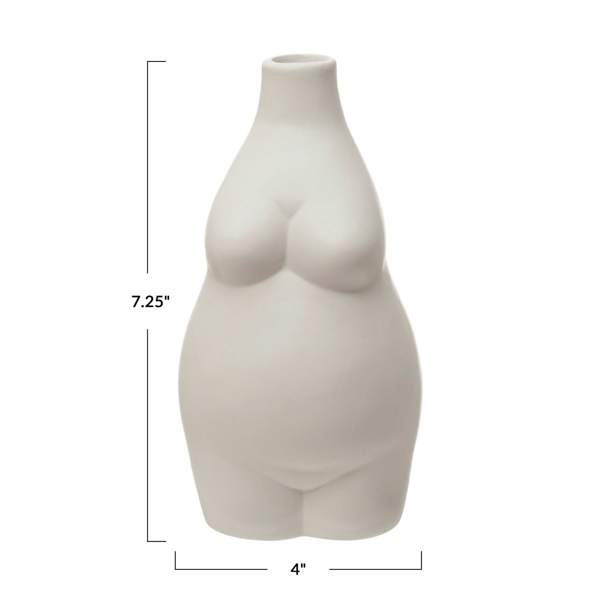 Vase Stoneware Womanly Body White by Homeportonline