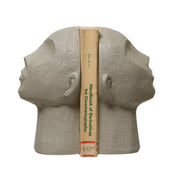 Bookend Resin Face Grey 2 Piece Set by Homeportonline