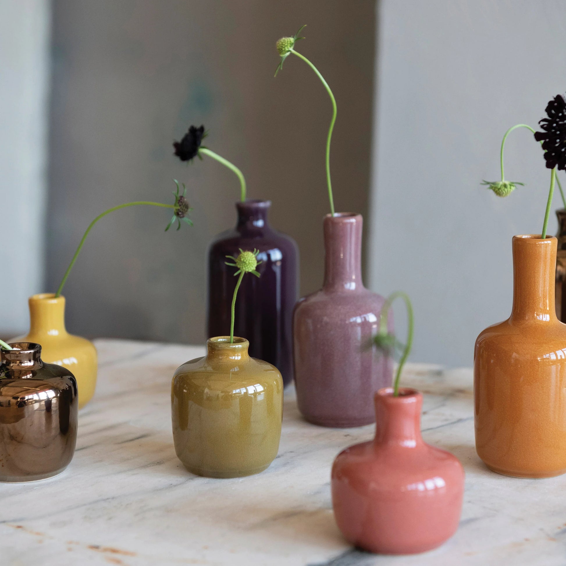 Vase Stoneware Golds, Green, & Rust Small Reactive Glaze (Sold Individually) by Homeportonline