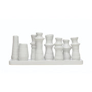 Vase Stoneware Multi Vase With 8 Sections White 10.5" Long x 4.5" High by Homeportonline