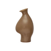 Vase Stoneware Organic Shape Speckled Brown 10.25" High by Homeportonline