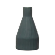 Vase Dolomite Pleated Matte Blue 9.25" High by Homeportonline