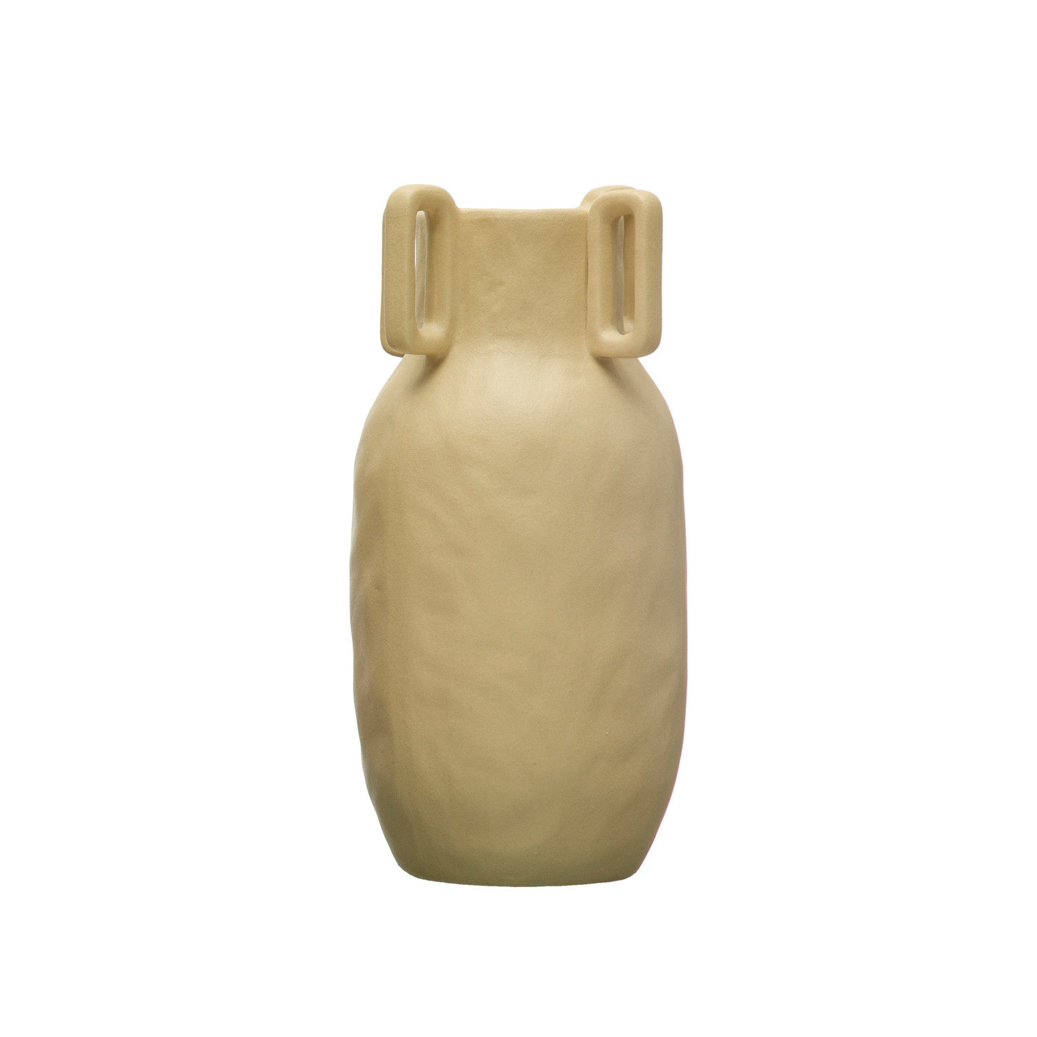 Vase Stoneware Sand Finish Cream 10.25" High by Homeportonline