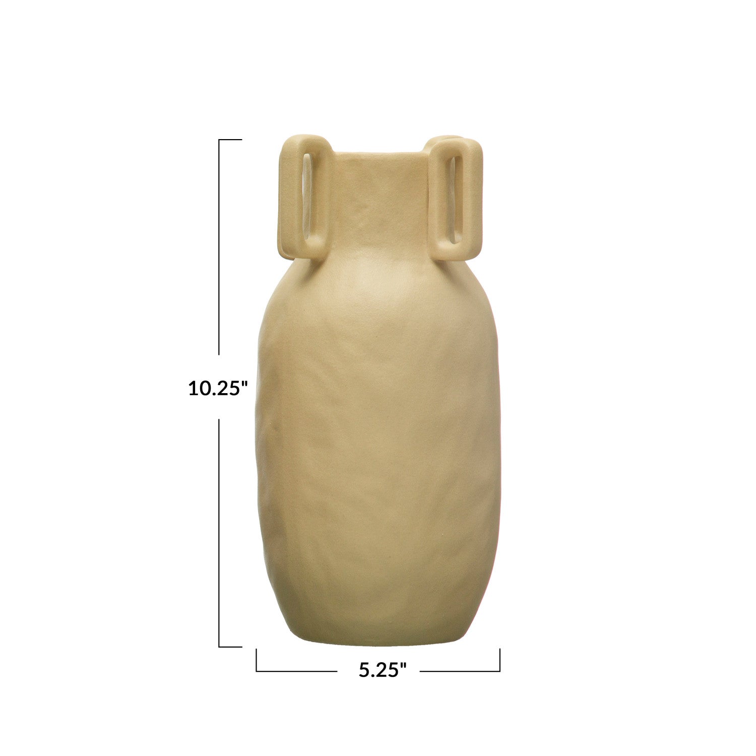 Vase Stoneware Sand Finish Cream 10.25" High by Homeportonline