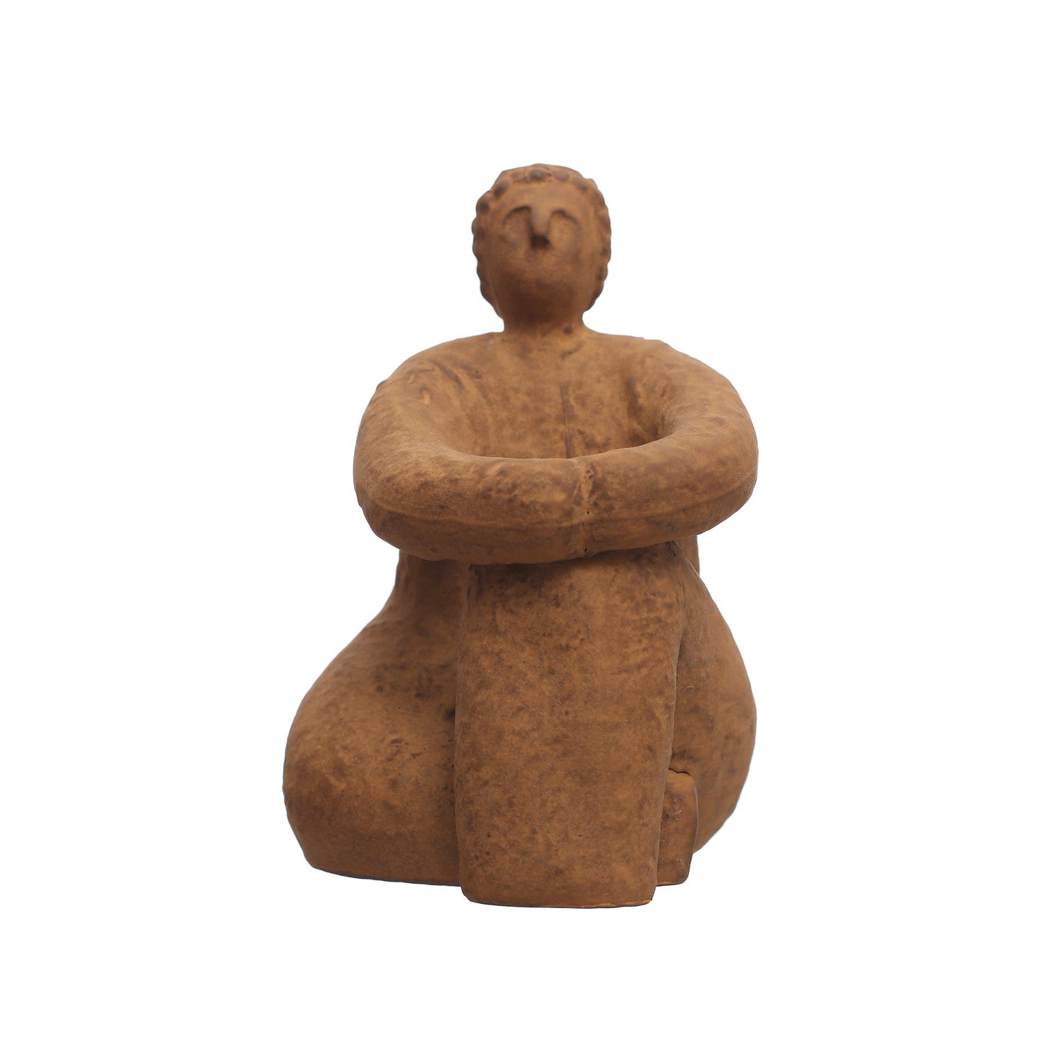 Decor Sculpture Woman Sitting Stoneware Reactive Glaze by Homeportonline