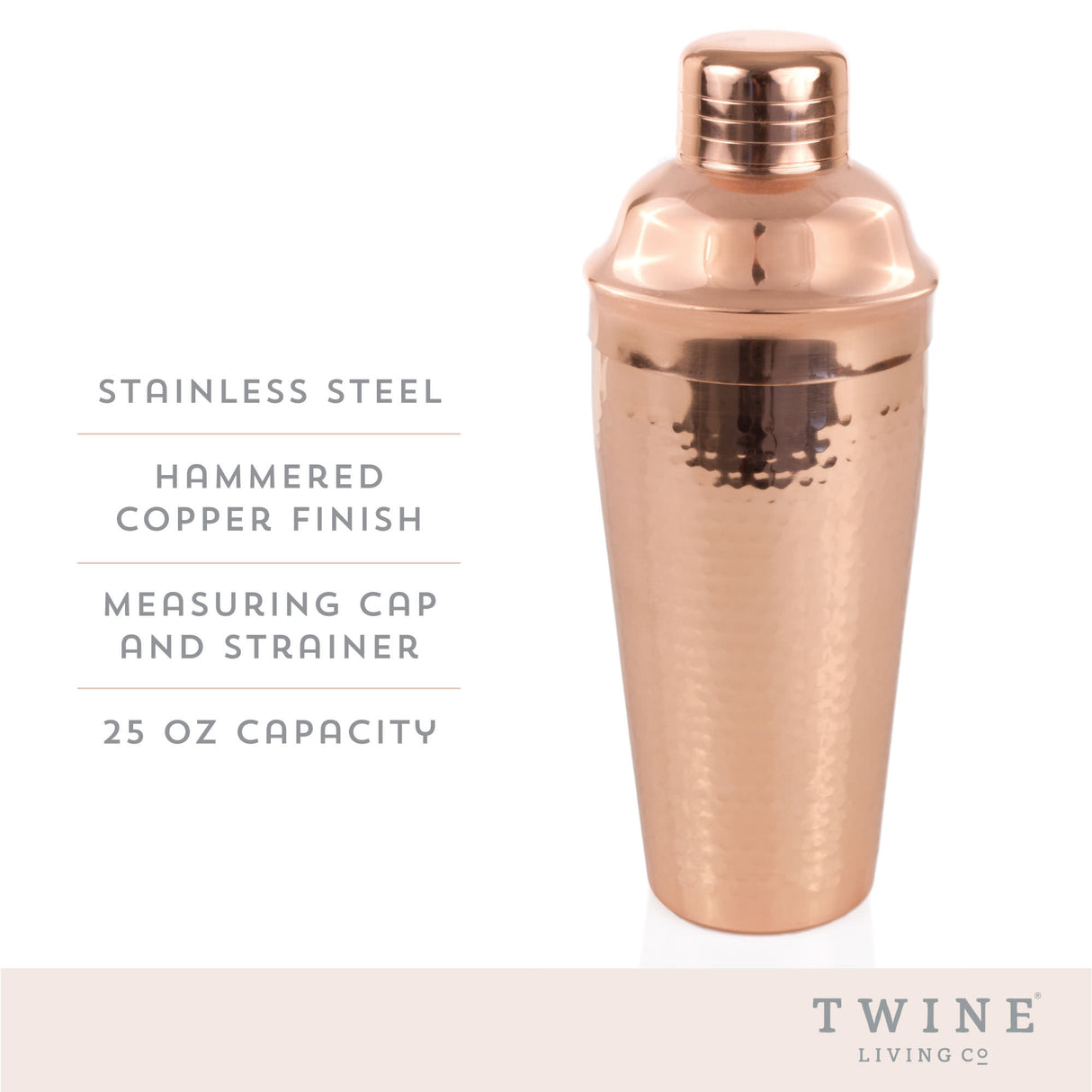 Cocktail Shaker - Metal Copper Hammered Old Kentucky Home by Homeportonline