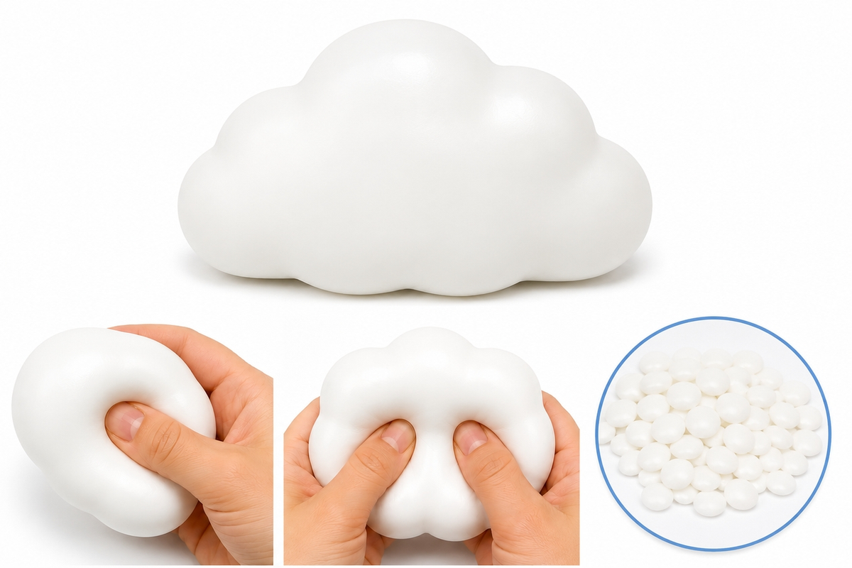 White Cloud Crunchy Squishy- Winking