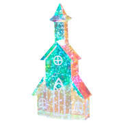 Lighted Holographic Holiday House - 28"
