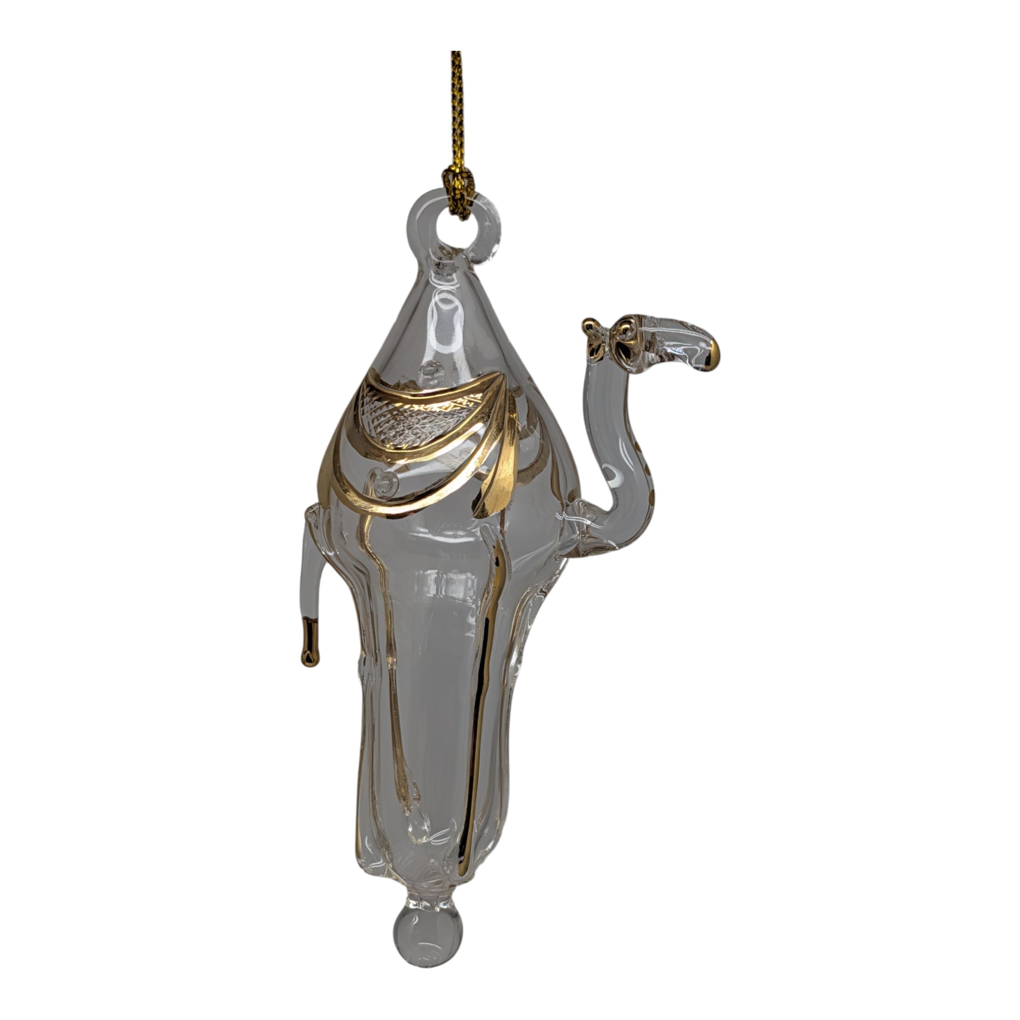 Clear and Gold Camel Ornament