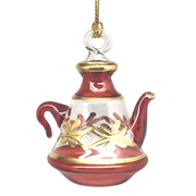 Egyptian Glass Teapot Ornaments - Christmas Red