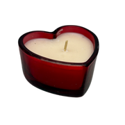 Heart Shaped Fresh Linen Scented Jar Candle  - Red