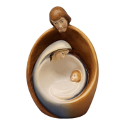Modern Style Holy Family Carved Nativity - Color - 6 Inch - with Faces