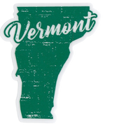 Small Vinyl Sticker - Vermont State Rustic Green