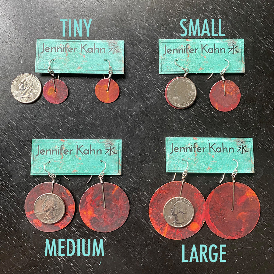 Copper Disc Earrings by jenkahnjewelry