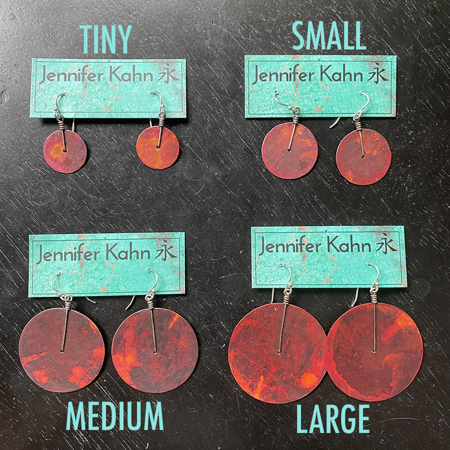 Copper Disc Earrings by jenkahnjewelry