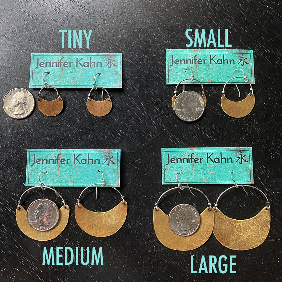 Brass Crescent Earrings by jenkahnjewelry