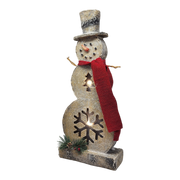 Lighted Log-Style Snowman Figurine - Tree