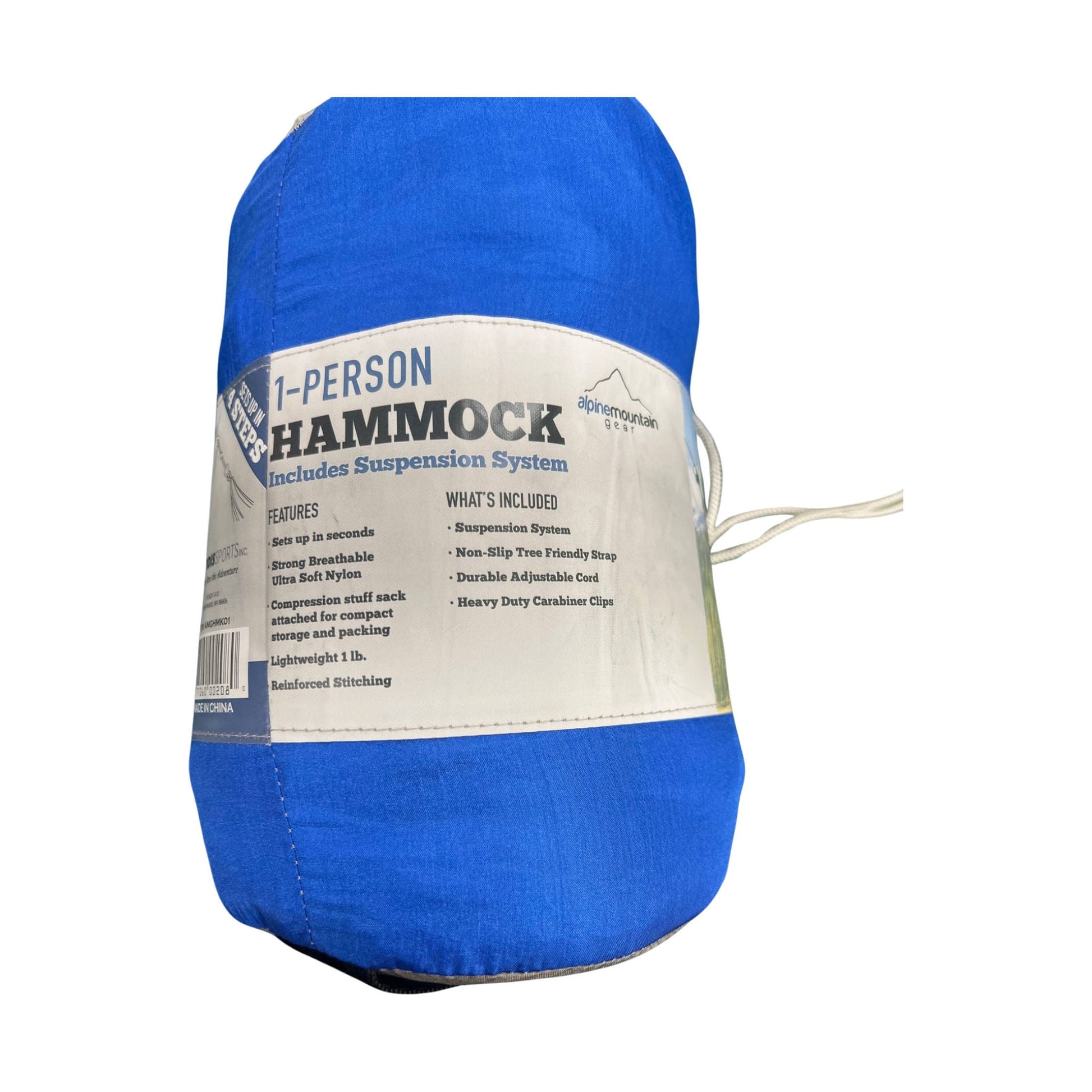 Alpine Mountain Gear One Person Hammock Set - Blue/Grey by Lenny's Shoe & Apparel