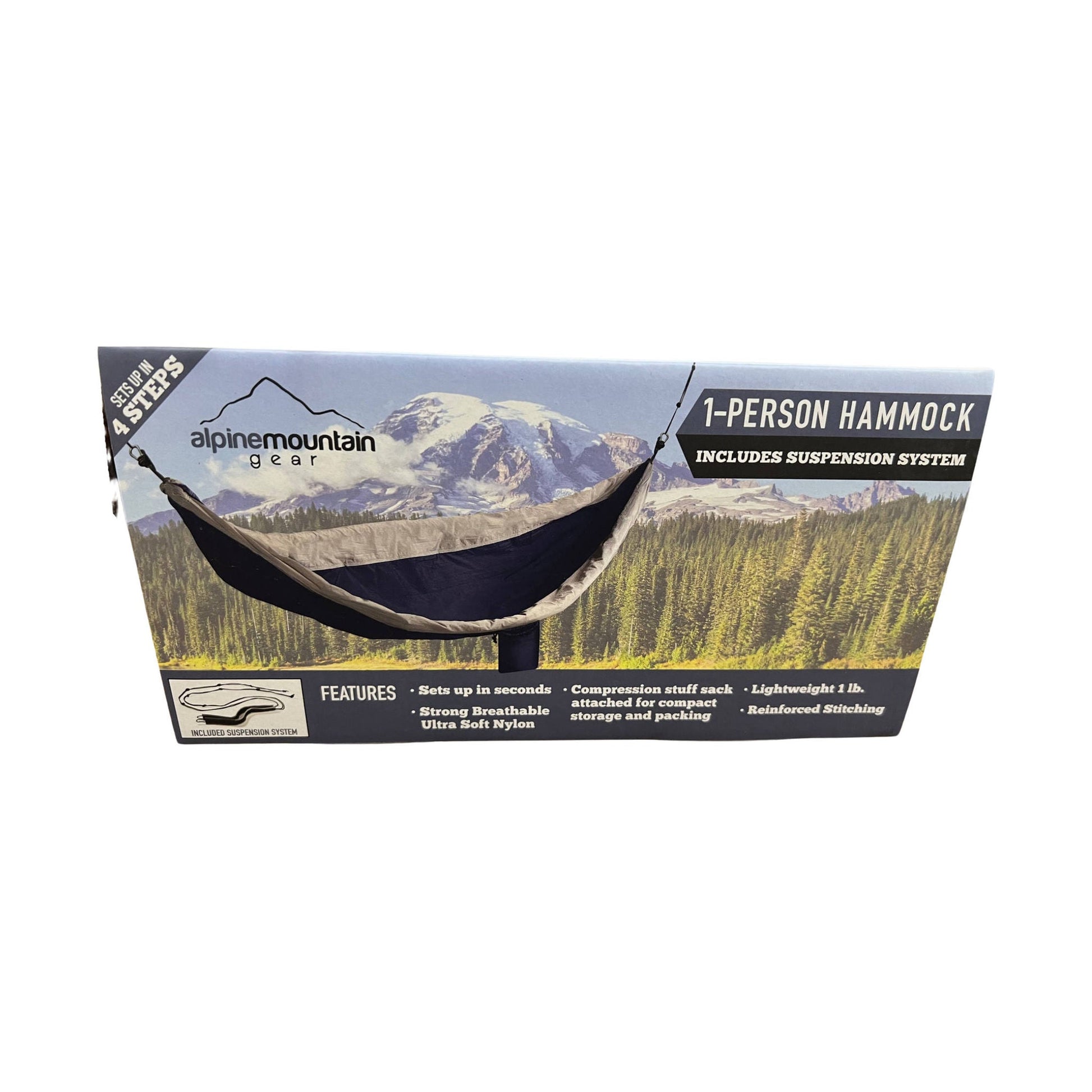 Alpine Mountain Gear One Person Hammock Set - Blue/Grey by Lenny's Shoe & Apparel