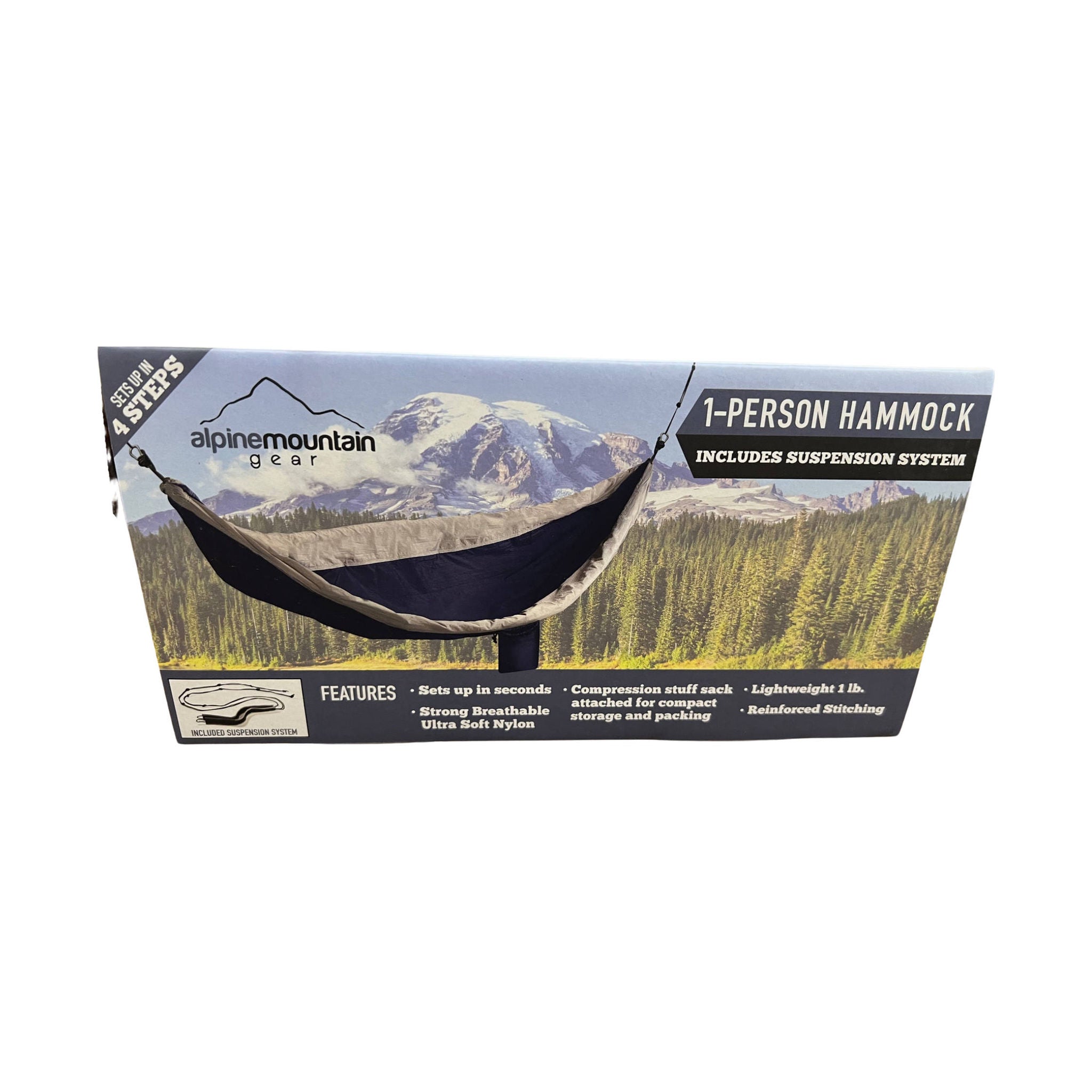 Alpine Mountain Gear One Person Hammock Set - Blue/Grey by Lenny's Shoe & Apparel