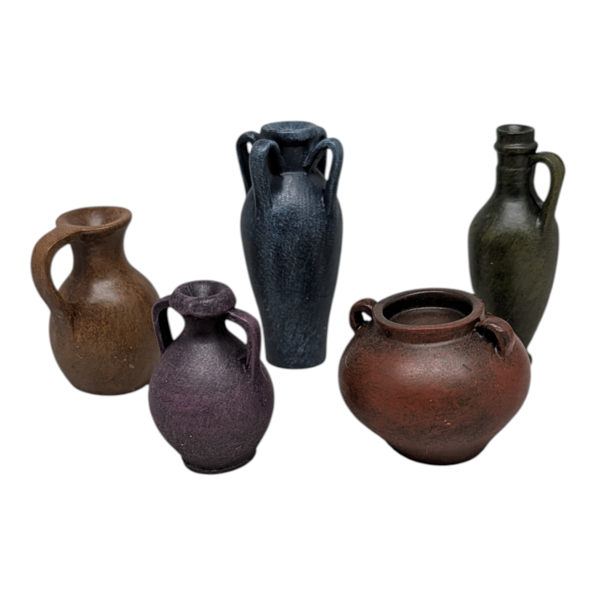Wine, Water, and Oil Jugs & Pots – Set of 5 - 5 Inch Scale