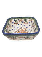 Ceramic Square Dish - Gingerbread House Delight Pattern
