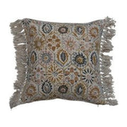 Throw Pillow Square Cotton Velvet Floral 20" by Homeportonline