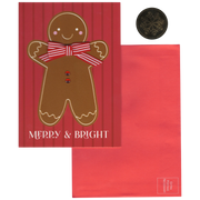 Premium Christmas Card - Merry & Bright Gingerbread Man