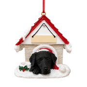 Ceramic Doghouse Ornament - Labrador - Black