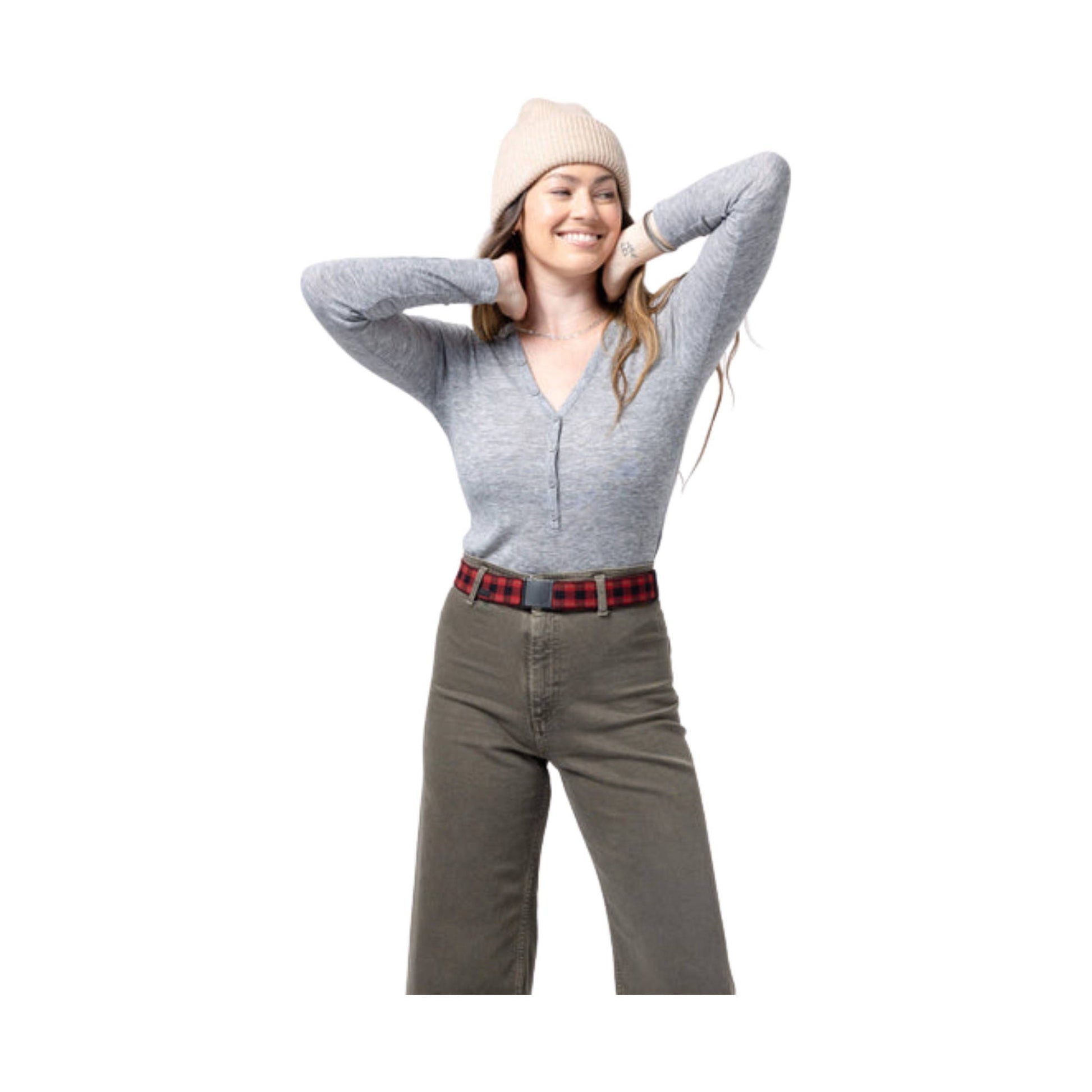 Arcade Plaid Belt - Red/Black by Lenny's Shoe & Apparel