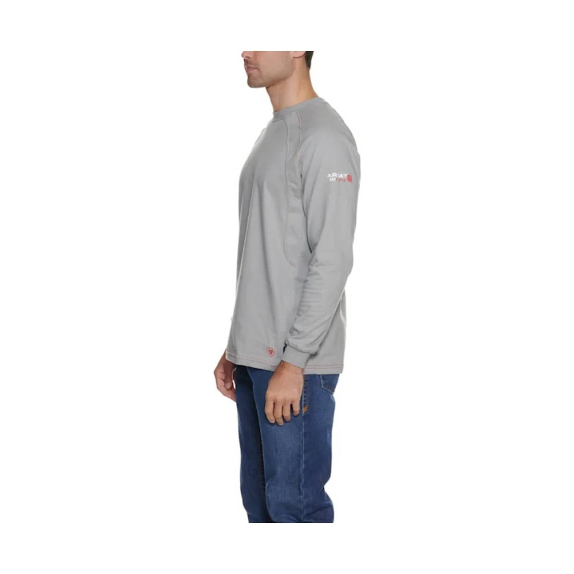 Ariat Men's Flame Resistant Work Crew Long Sleeve T-Shirt - Gray by Lenny's Shoe & Apparel