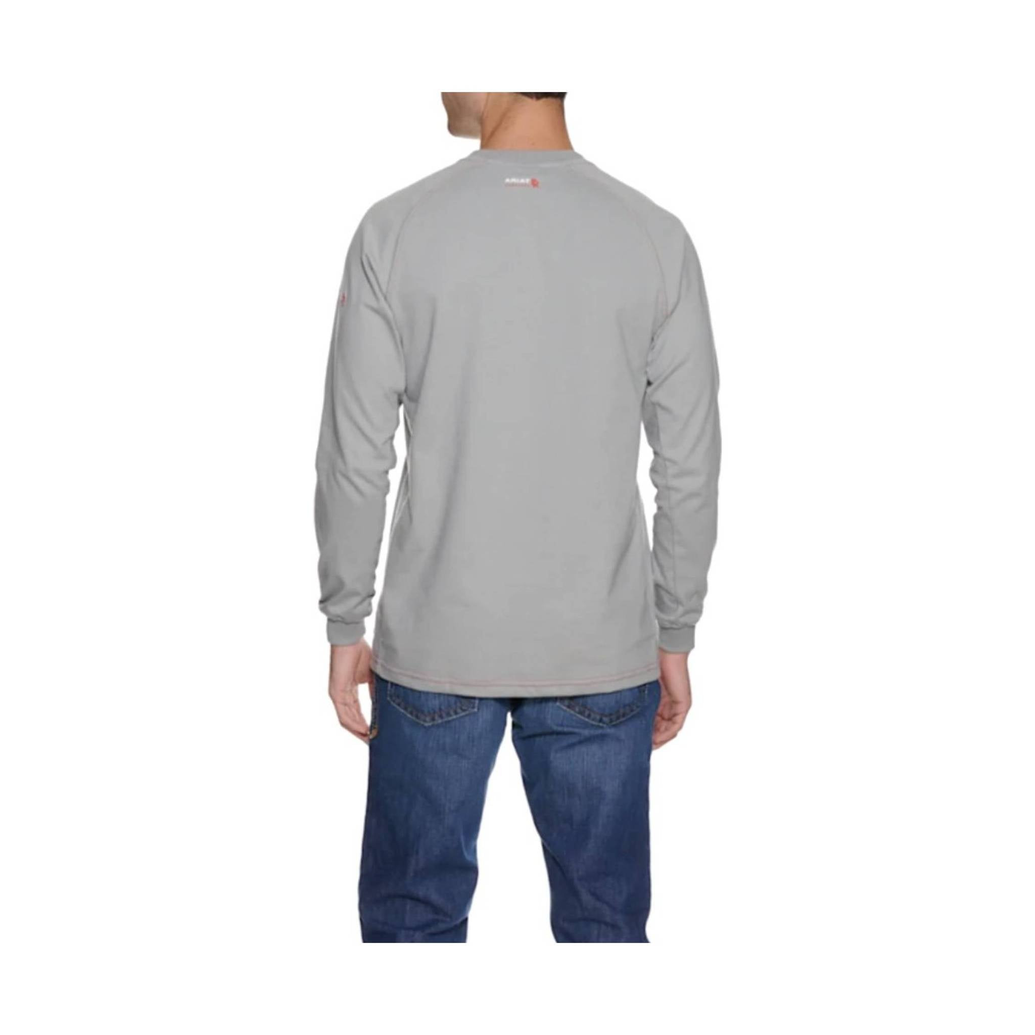 Ariat Men's Flame Resistant Work Crew Long Sleeve T-Shirt - Gray by Lenny's Shoe & Apparel