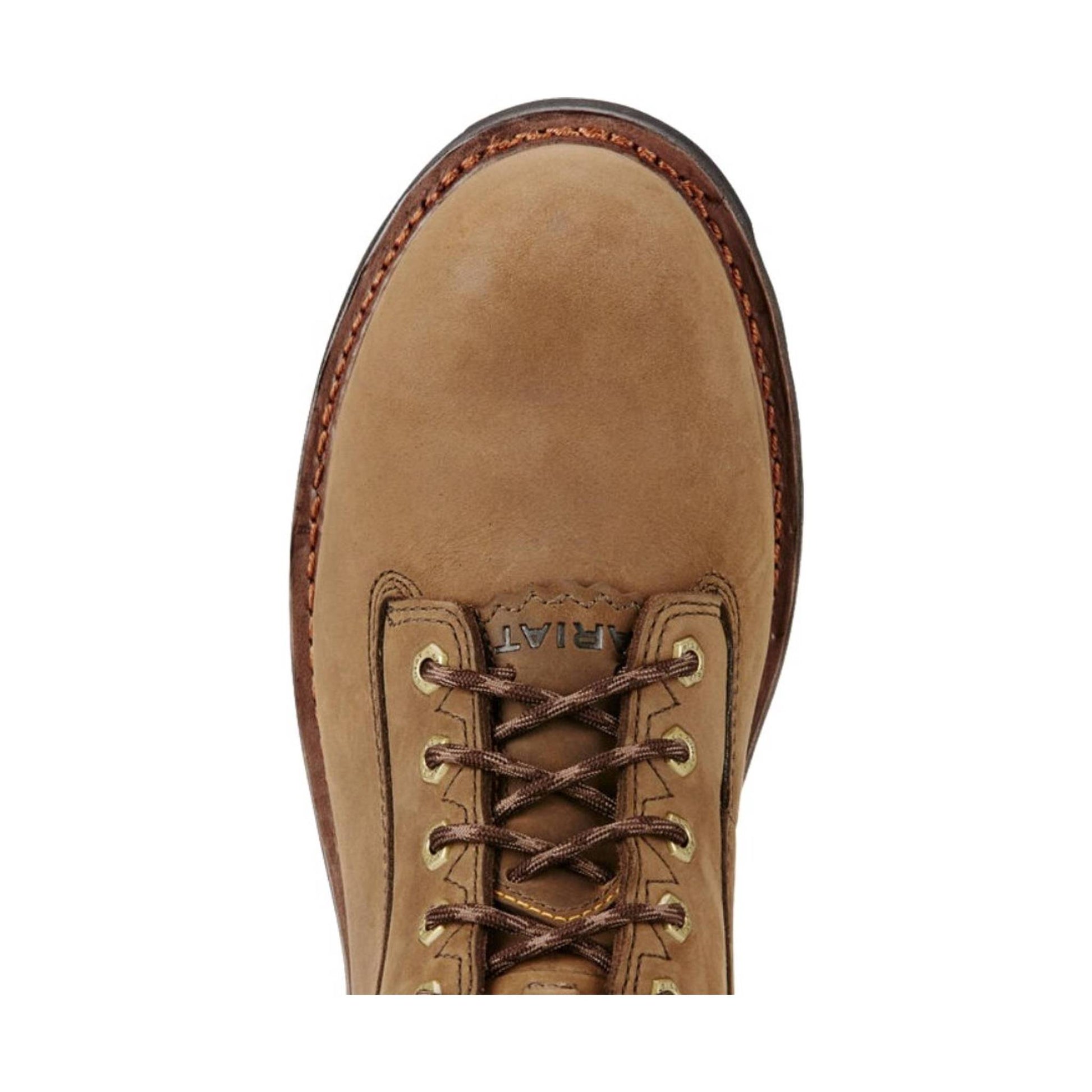 Ariat Men's Powerline 8 Inch 400G Waterproof Composite Toe Work Boot - Oily Distressed Brown by Lenny's Shoe & Apparel