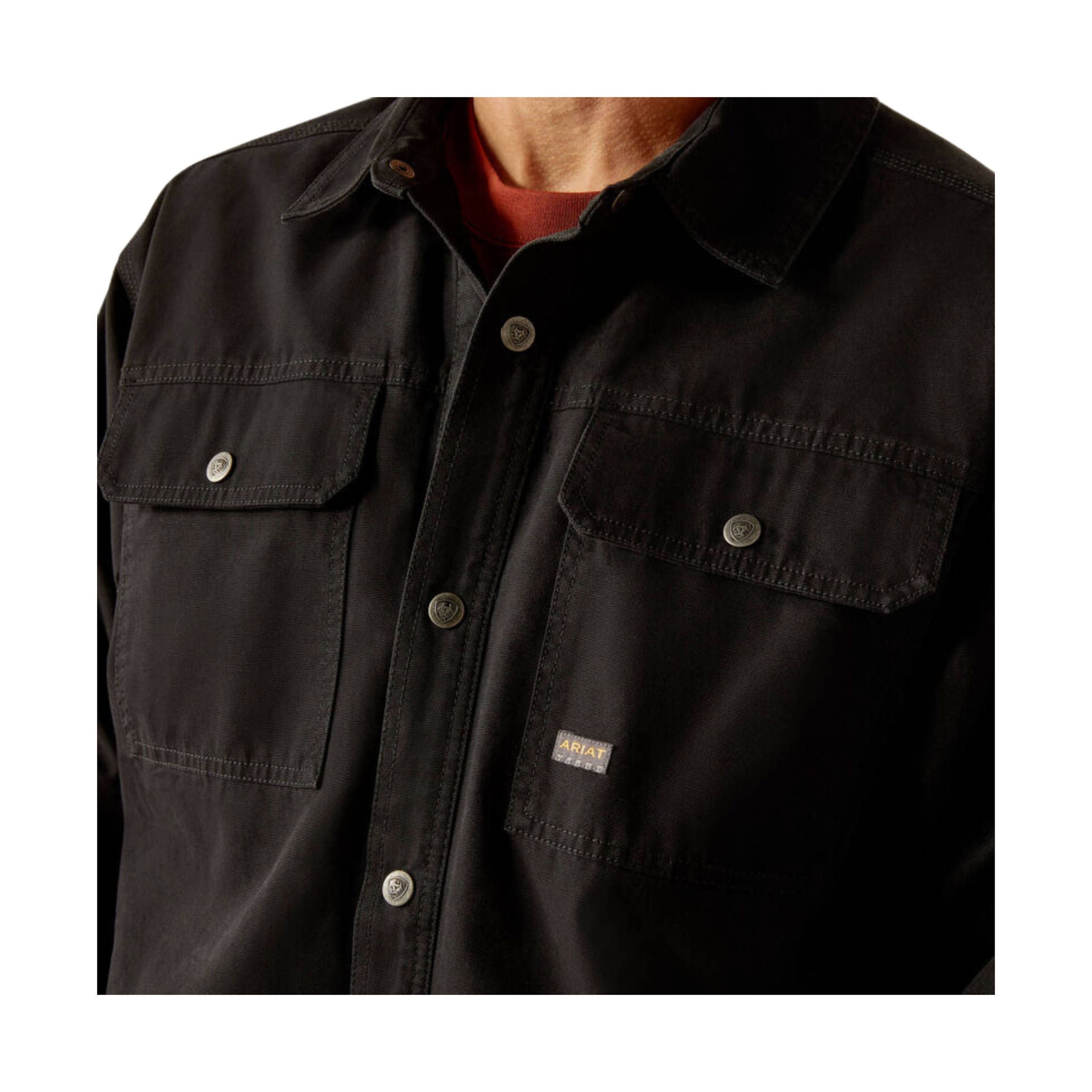 Ariat Men's Rebar Canvas Shirt Jacket - Black by Lenny's Shoe & Apparel