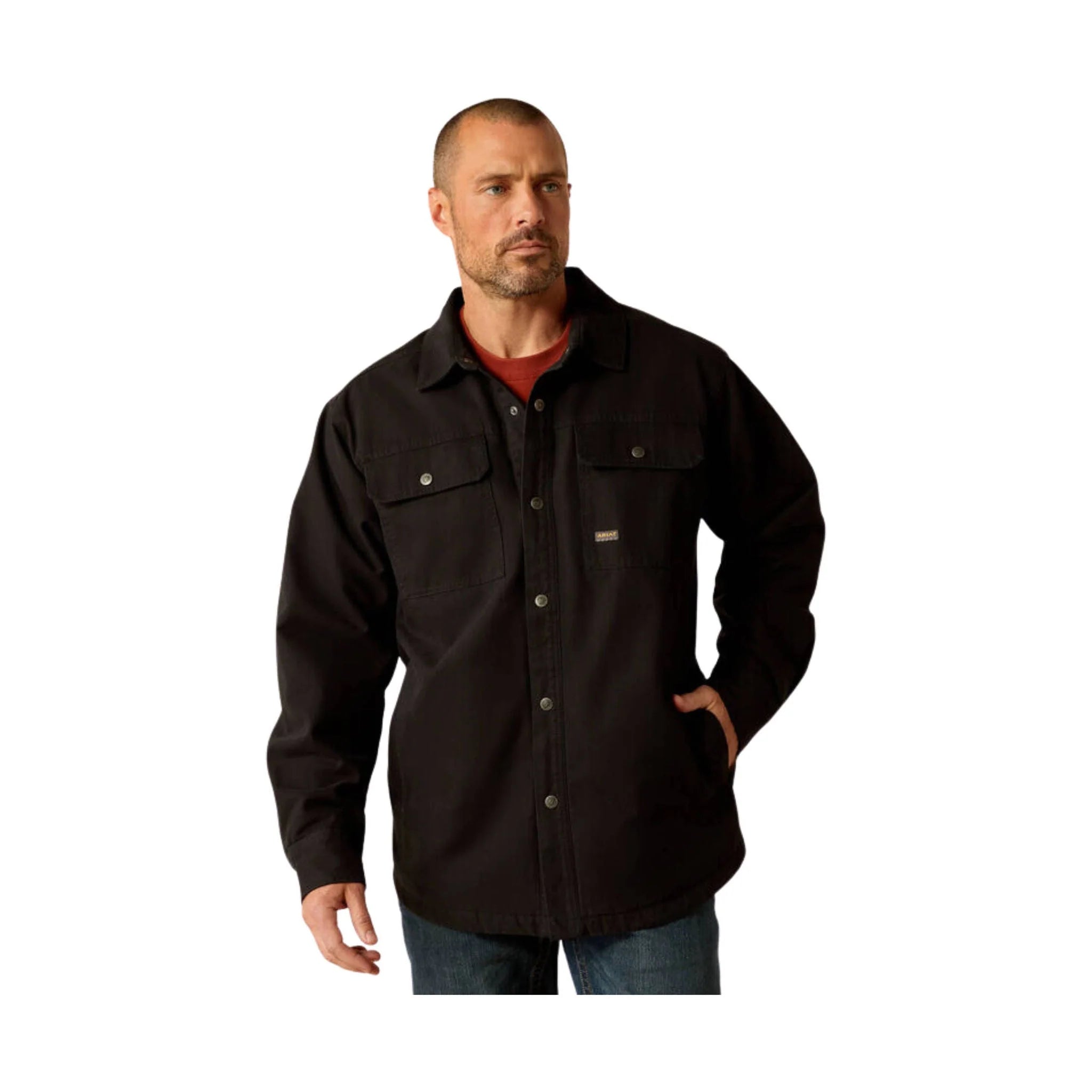 Ariat Men's Rebar Canvas Shirt Jacket - Black by Lenny's Shoe & Apparel