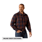 Ariat Men's Rebar Heavy Flannel Work Shirt - Navy/ Malbec by Lenny's Shoe & Apparel