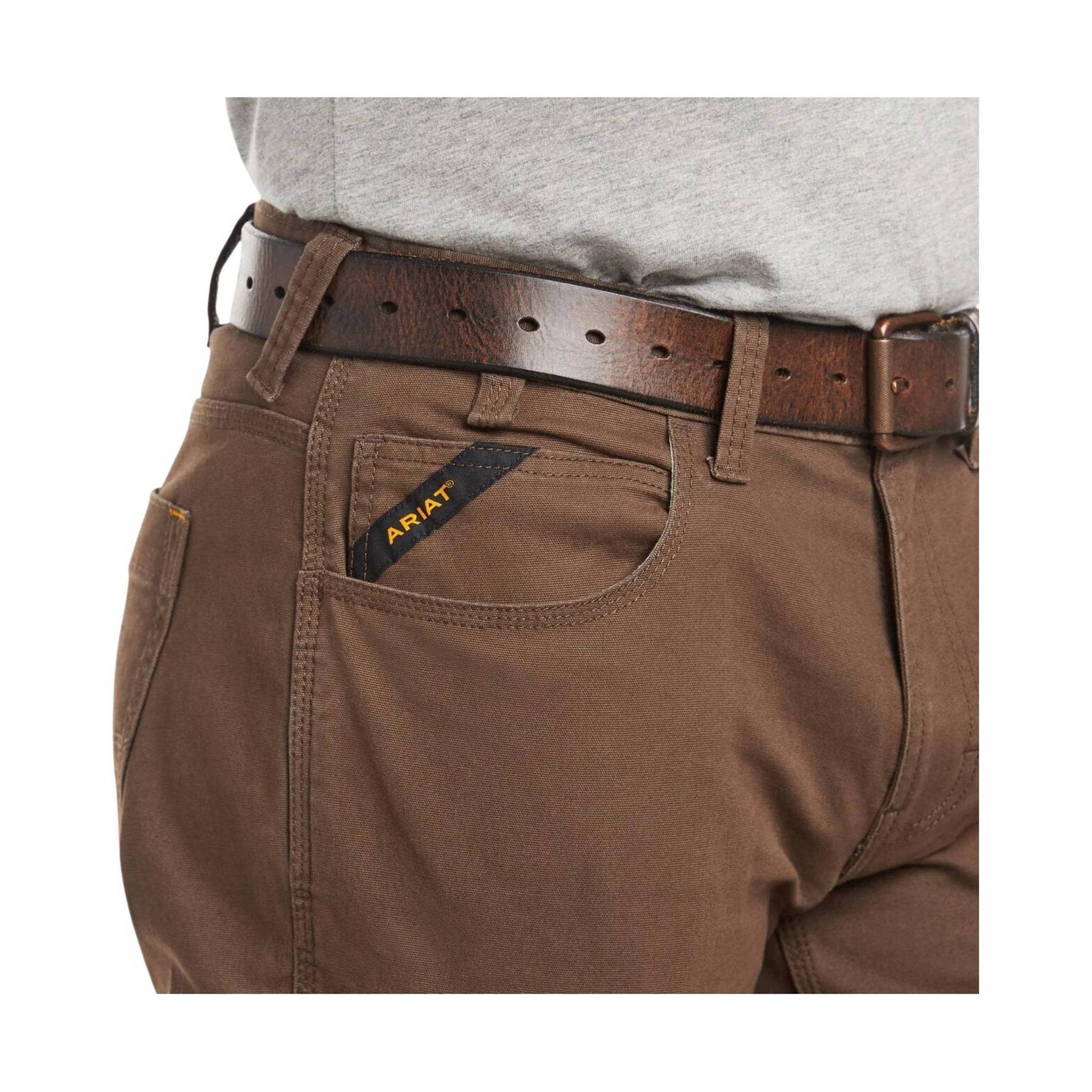 Ariat Men's Rebar M4 Durastretch Straight Leg Work Pant - Brown by Lenny's Shoe & Apparel