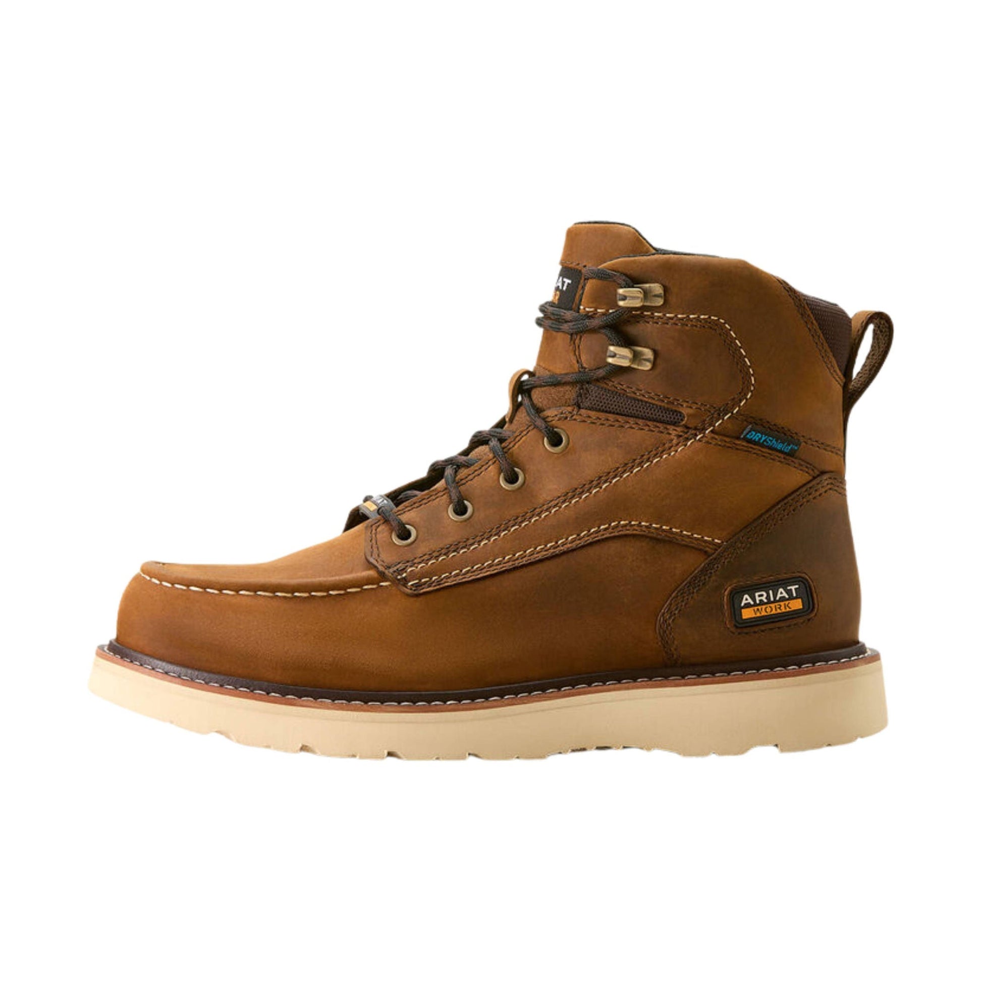 Ariat Men's Rebar Wedge Moc Toe 6 Inch Waterproof Work Boots - Distressed Brown by Lenny's Shoe & Apparel