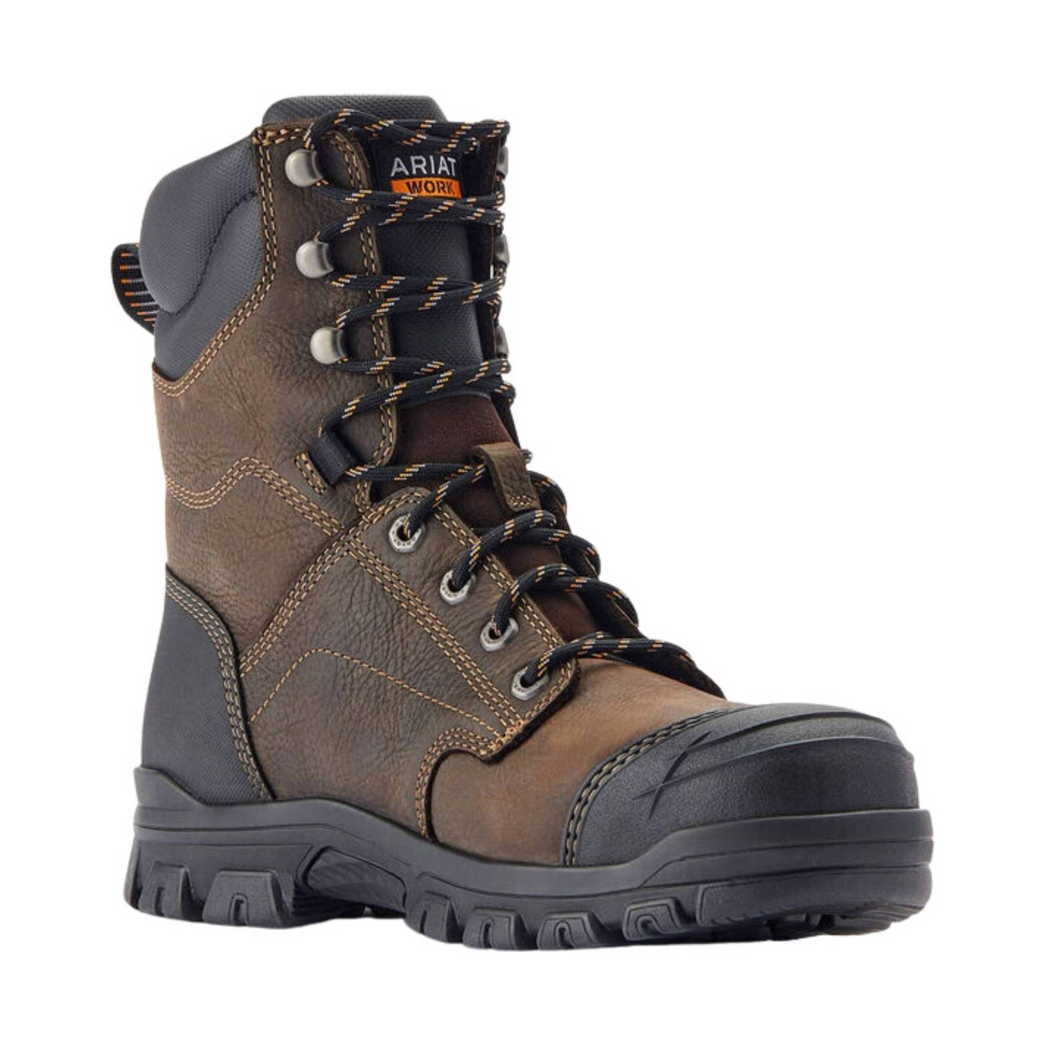 Ariat Men's Treadfast 8 Inch Waterproof Steel Toe Work Boot - Dark Brown by Lenny's Shoe & Apparel