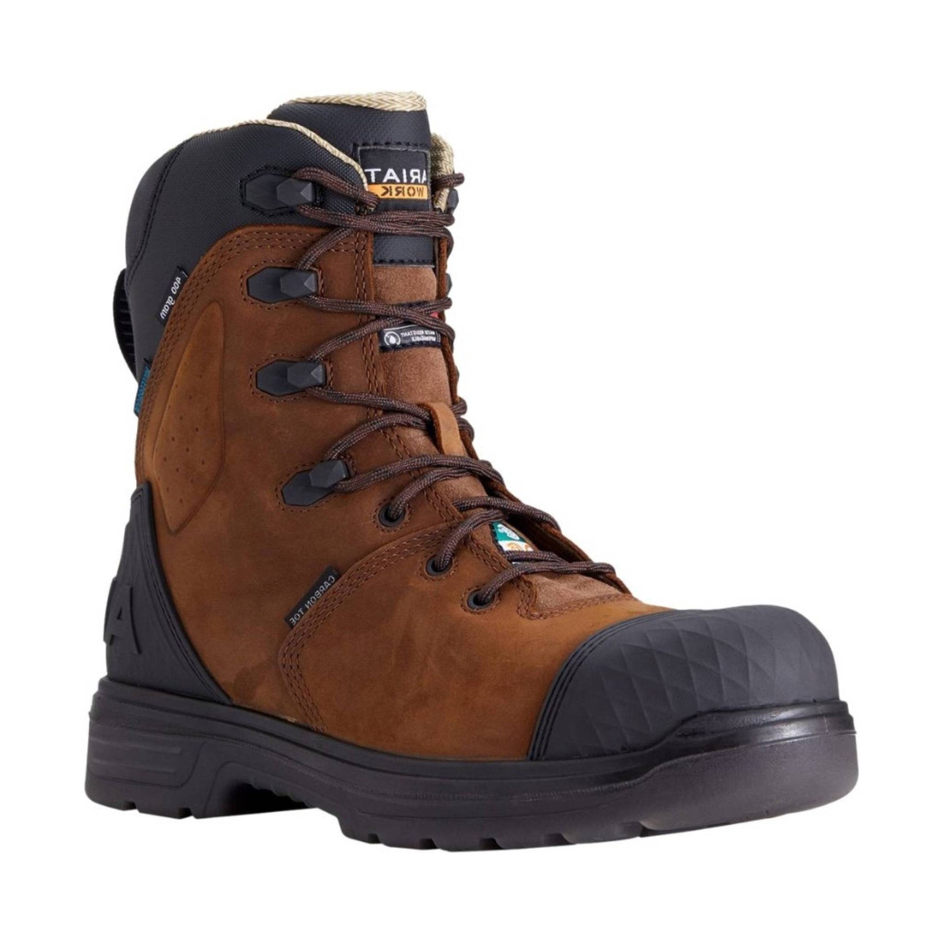 Ariat Men's Turbo Outlaw 8 Inch CSA Waterproof 400G Insulated Carbon Safety Toe Work Boot - Dark Brown by Lenny's Shoe & Apparel