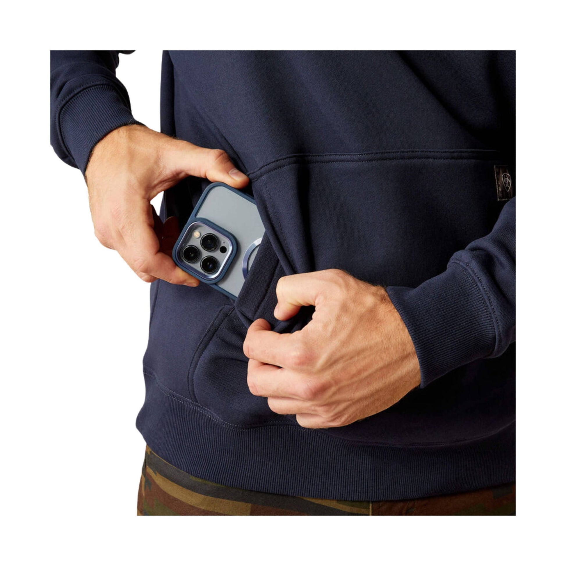 Ariat Men's Workman Beams Hoodie - Navy by Lenny's Shoe & Apparel